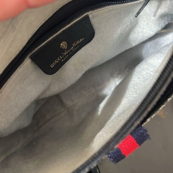 Authentic Vintage GUCCI Ophidia Navy Monogram Canvas Leather Crossbody Bag - Picture 15 of 16